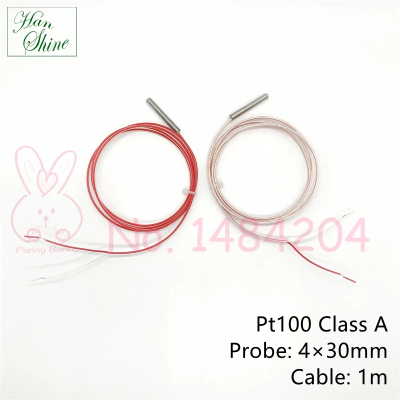 Grade A Pt100 Rtd 4mm * 30mm 1m Double Protection Cable Water Proof ...