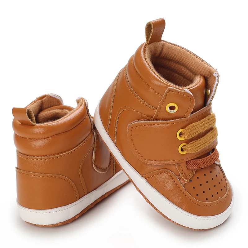 New Fashion Baby Shoes 0 to 18 Month for Toddler Boys and Girls Baby Sneaker Soft PU Leather Brown Soft Sole Casual Shoes