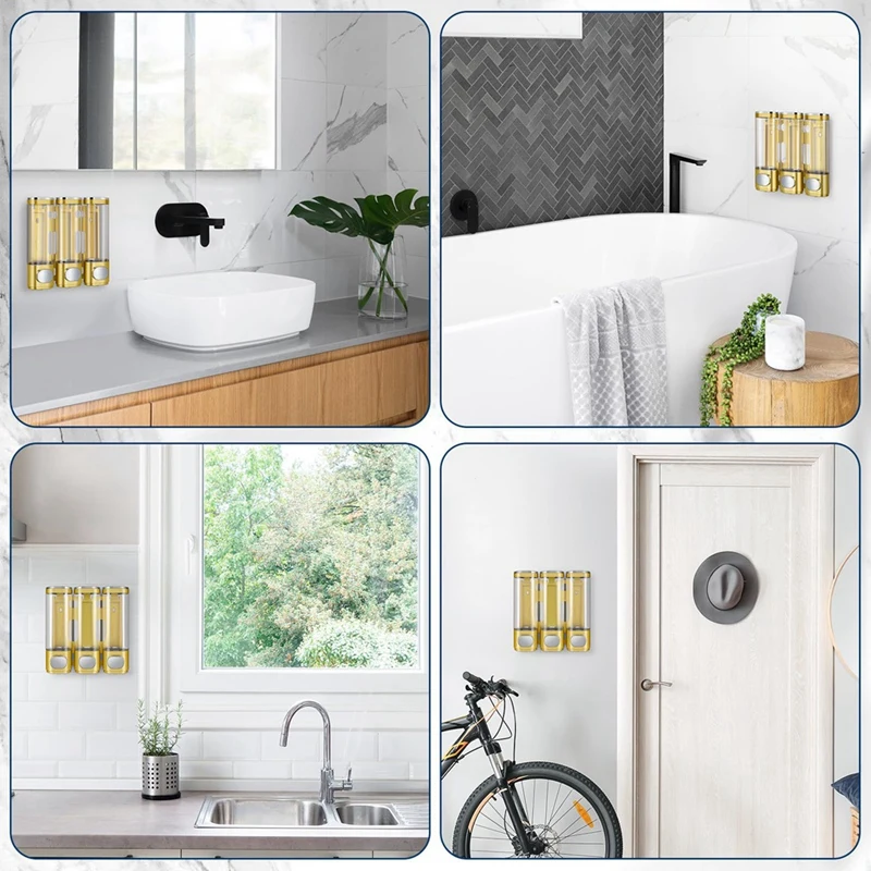 1 PCS Bathroom Shower Pump Dispenser And Organizer Plastic Room Wall Mounted Used For Shampoo Conditioner Bathroom Kitchen Hotel