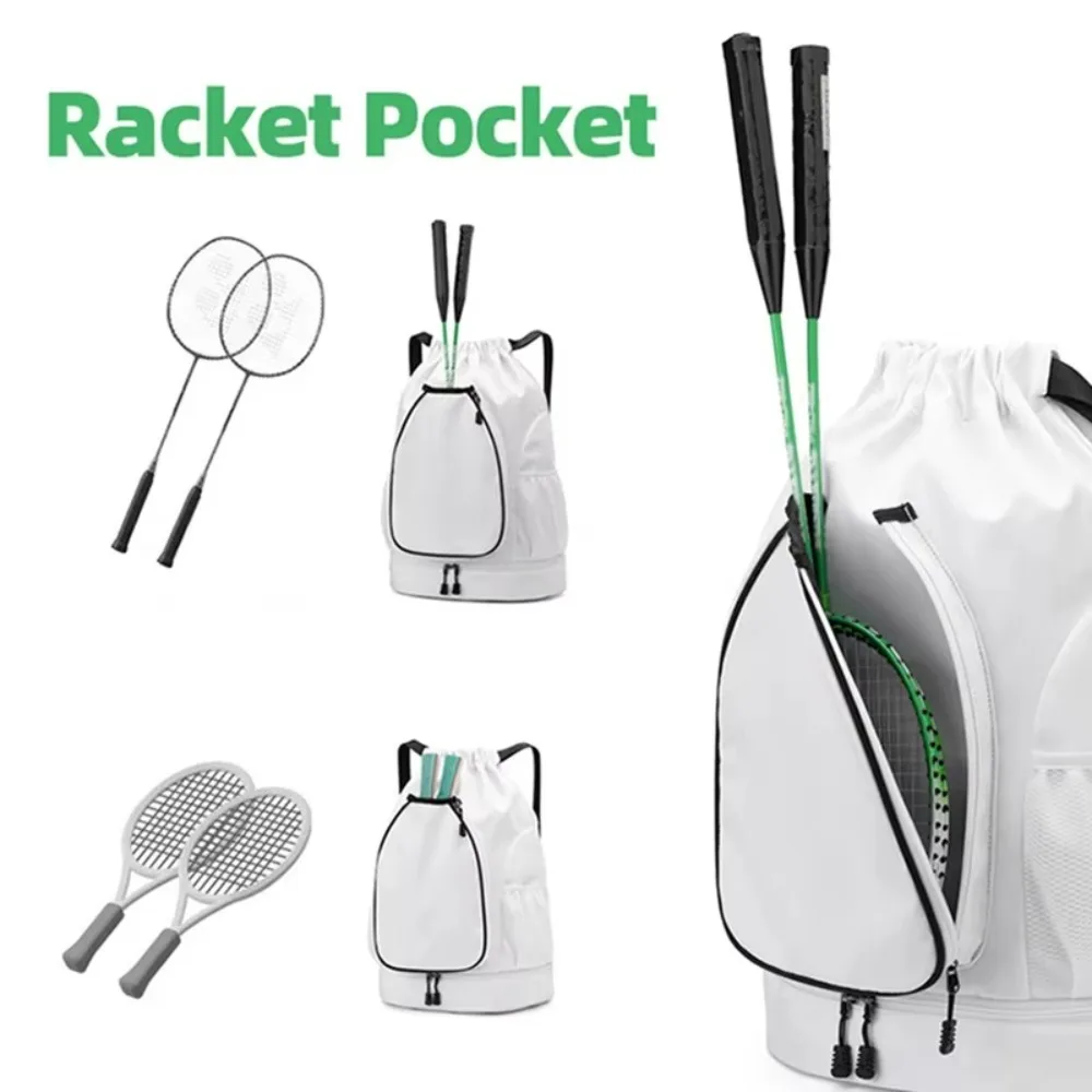 Multifunctional Badminton Racket Backpack Large Capacity with Shoes Pocket Pickleball Racket Bag Waterproof Sports Bag
