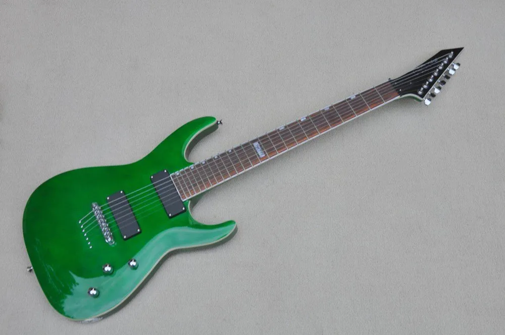 

Green Body 7 Strings Electric Guitar with Chrome Hardware,Rosewood Fretboard,Provide Customized Service