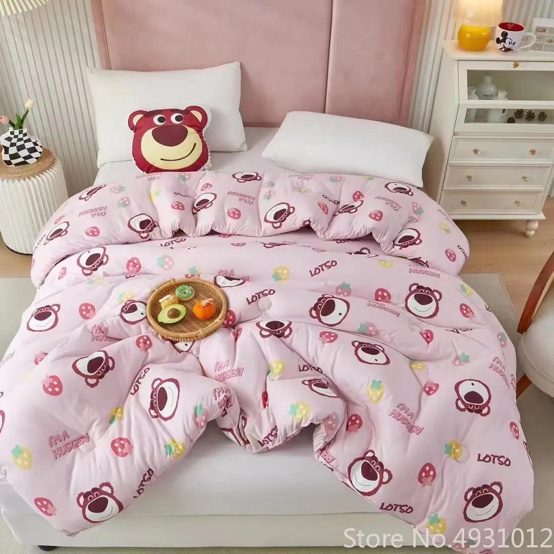 

Disney Cute Winnie Piglet Strawberry Bear Quilt 150x200cm Sleeping Soft Comforter Core Bed Cover Baby Children Gift