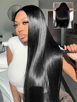 13x6 360 Hd Lace Front Human Hair Wigs For Black Women 250 Density Bone Straight Hd Transparent 13x4 Brazilian Lace Frontal Wig 1