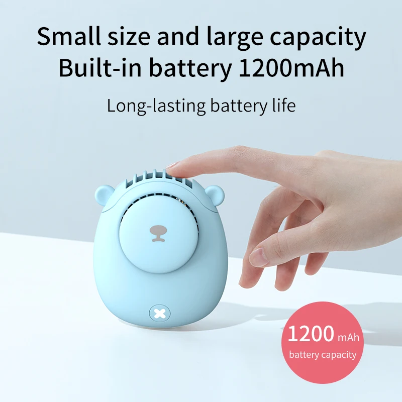 Ventilateur portable rechargeable à 3 vitesses, silencieux et compact, idéal pour l'été, la maison, le camping et les voyages en plein air._voghion.com