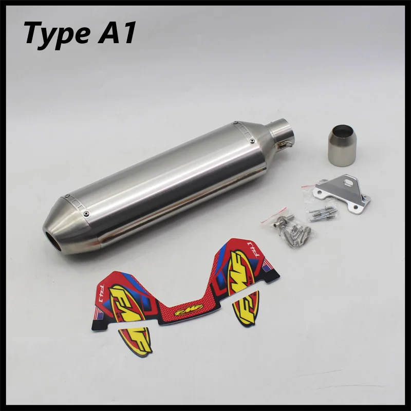 Length 470mm Inlet 51mm Motorcycle Exhaust Muffler Pipe FMF 4T Escape Moto Dirt Bike Scooter Motocross Universal for KTM EXC Etc