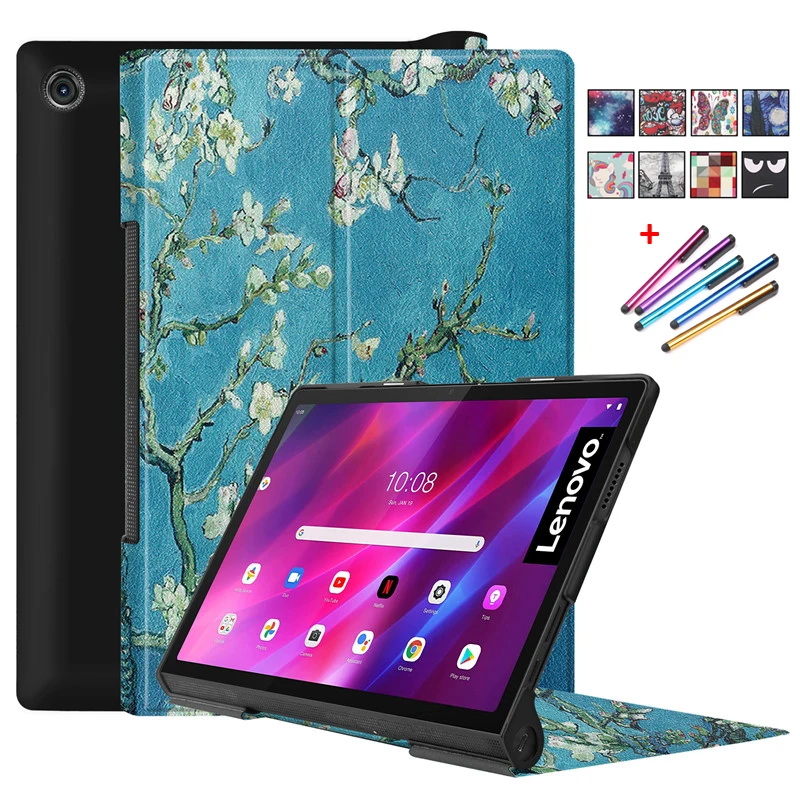 

For Lenovo Yoga Tab 11 Case YT-J706F YT-J706X Leather Stand Hard Flip Case For Coque Lenovo Yoga Tab 11 YT J706F Painted Cover