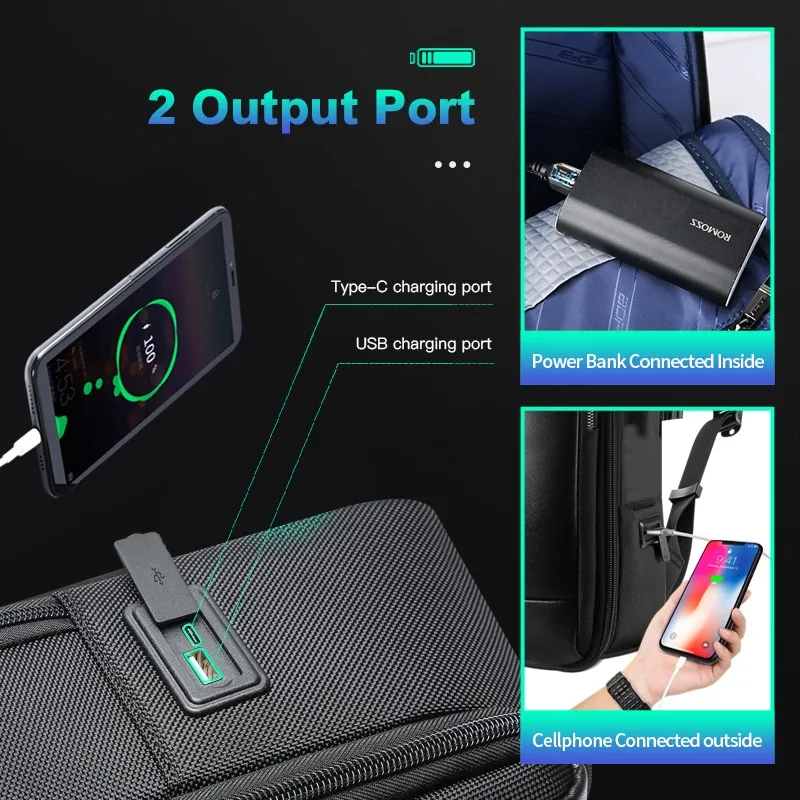 BOPAI Luxury Expandable Anti Theft USB Charging Work Bag For Men Business Smart Travel Carry on 15.6 Inch Laptop Backpack 4
