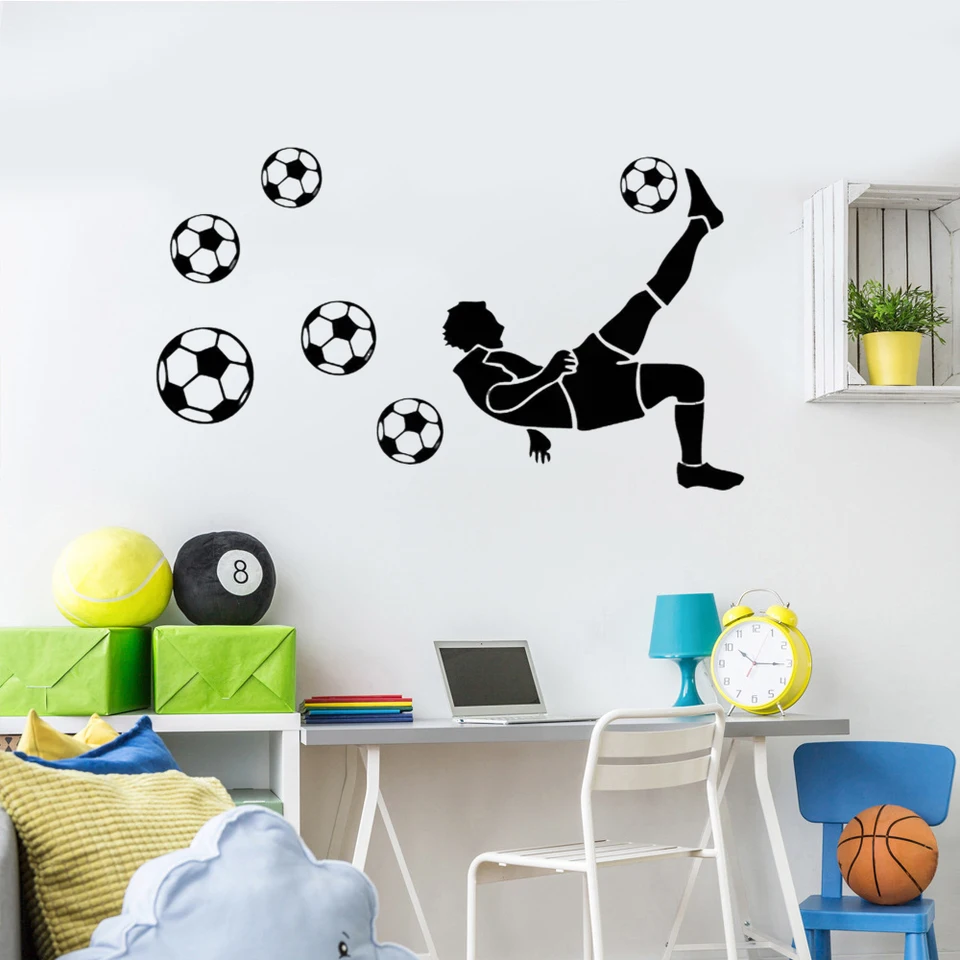 Removable Vinyl Lionel Messi Wall Decal Football Wall Sticker For Playroom Wall Art Kid Room Decor