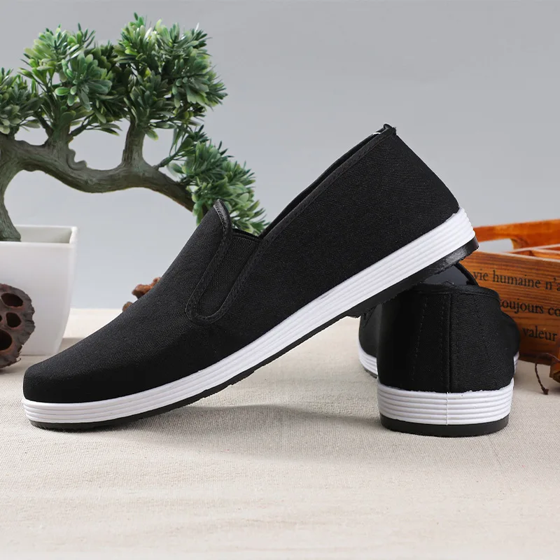 Beijing Men's Cloth Shoes New Style Work Shoes Rubber Sole Black Cloth Shoes One Step Work Shoes round Toe Breathable Wear Re... 3