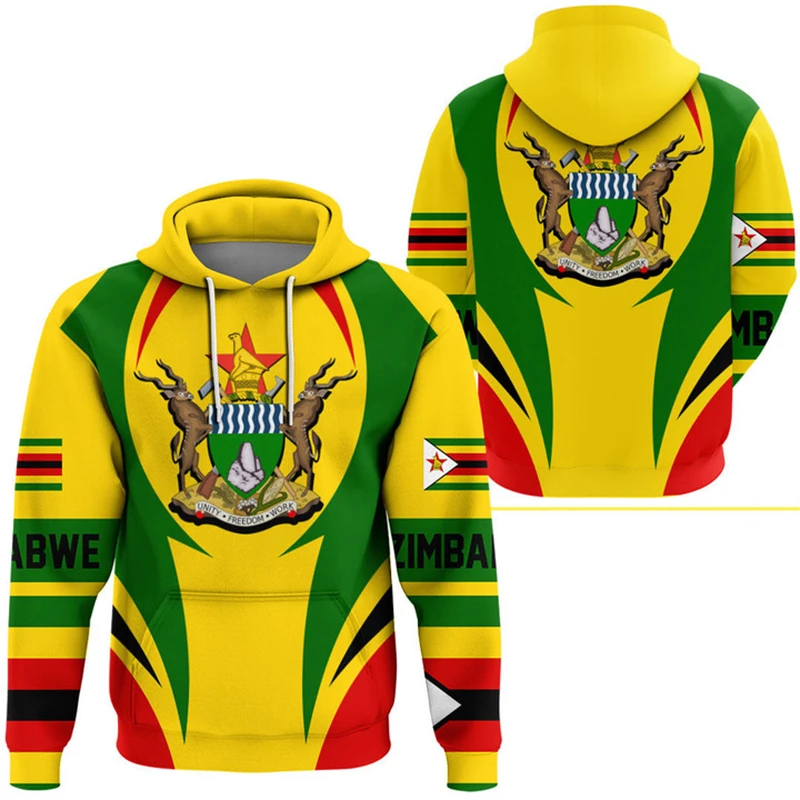 thumbnail image 1 of Sudadera con capucha unisex holgada de gran tamaño con el emblema de Zimbabwe, novedad de 2024, ropa de calle informal de primavera, 1 of 5