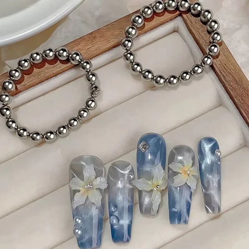 Magnetic Nail Tools 20pcs Magnet Cat Eyes Beads Magnet For Nail Gel Polish 3D Line Strip Effect Small Round Beads Manicure Art Design Tools
