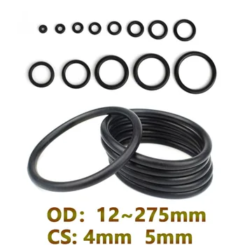 블랙 O링 개스킷 NBR 자동차 니트릴 고무 라운드 O형 부식 내유성 씰 와셔 CS 4mm 5mm OD 12mm ~ 275mm