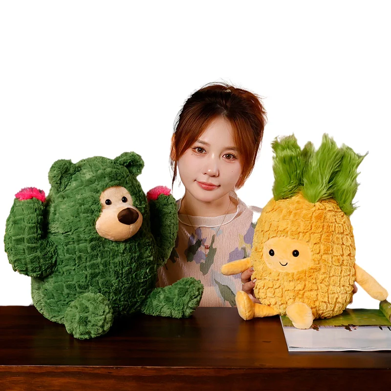 

Lovely Creative Cactus Bear Yellow Pineapple Plush Toys Smoothing Dolls Kawaii Decoration Birthday Christmas Gifts For Girls