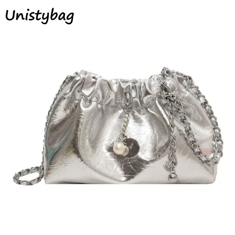 

Сумка на плечо Unistybag женская, Роскошная сумочка-мешок через плечо с цепочкой, модный дизайнерский саквояж
