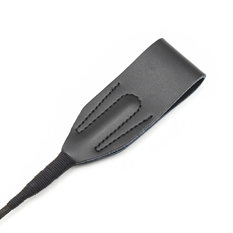 Genuine Leather Long Straight Whip, Riding Crop Flogger, Black Leather Handle Paddle, Slapper Horse Training, 55cm 3