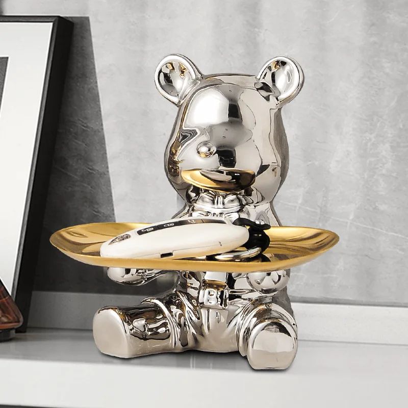 Key storage tray, entrance shoe cabinet, foyer decoration, piggy bank, ceramic living room, light luxury decoration，trinket dish 2