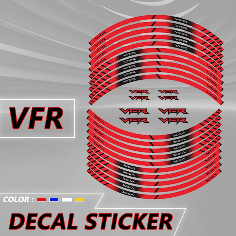 NEW For Honda VFR800/F VFR1200 F/X VFR750 Motorcycle Wheel Stickers Rim Reflective Sticker Tire Stripes Decal Protection vfr