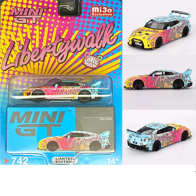 In Stock MINIGT 1:64 LBWK Skyline Kenmeri KUMA KPGC110 LBWK R35 35GT-RR Diecast Car Model Toys 3