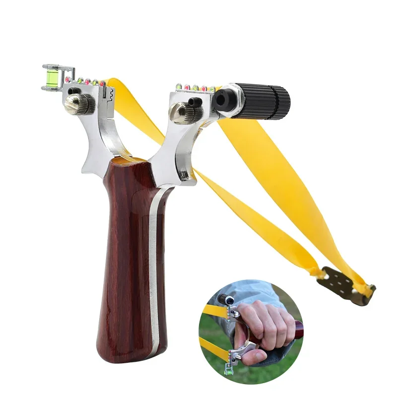 

Traditional Straight Handle Wooden Patch Slingshot Laser Slingshot Infrared Aiming Sling Hunting Shooting Classic Style
