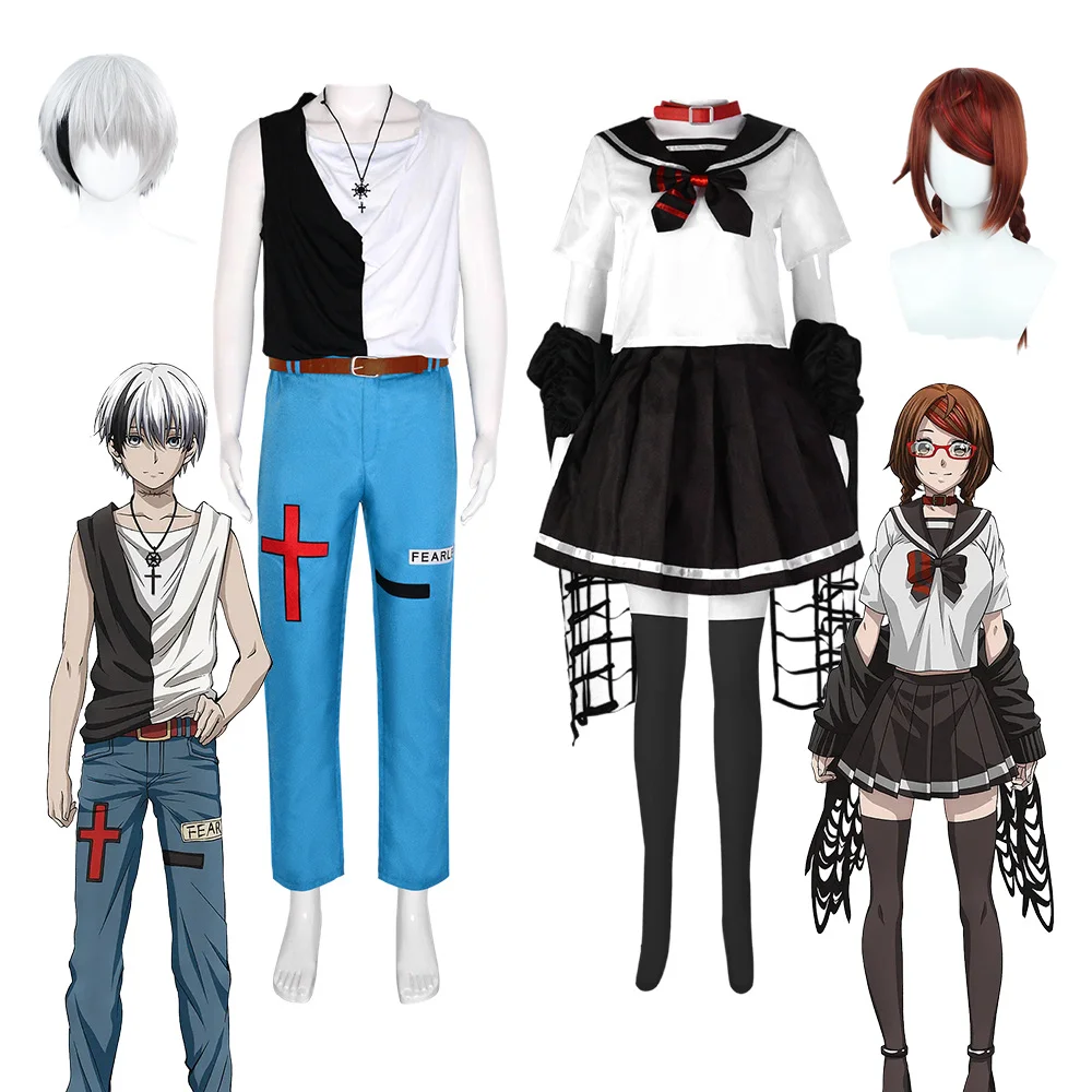 

Anime Dead Mount Death Play Cosplay Costume DMDP Rizdilusia Redrazalf Sakimiya Misaki Wig Uniform Suit Halloween Party Suit