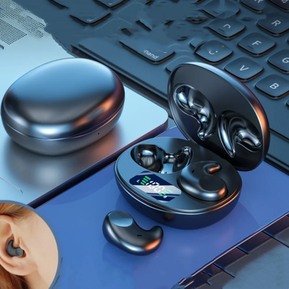 Беспроводные наушники-вкладыши Bluetooth, невидимые шумоподавляющие наушники для сна, вождения, пешего туризма, езды на велосипеде
