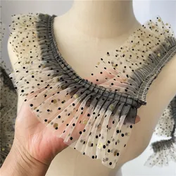 Polka Dot Lace Fabric - 8cm Wide for DIY Crafts, Dressmaking, and Decor - 2 Yards (8cm)
