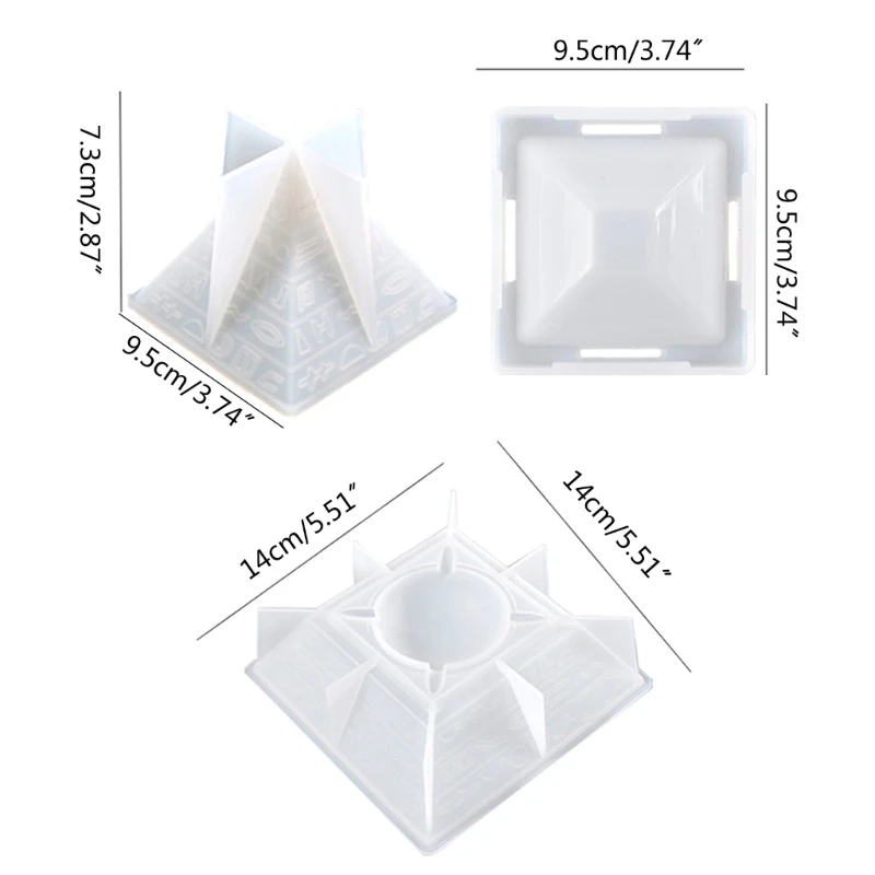 MXME Pyramid Ashtray Silicone Mould DIY Crafts Resin Casting Mold DIY Jewelry Mould