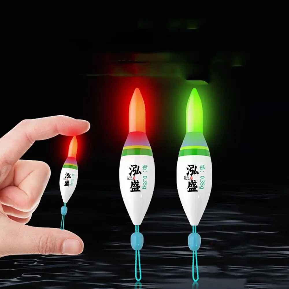 Flotteur coulissant LED pour pêche nocturne avec indicateur lumineux vert/rouge et tube dérivant