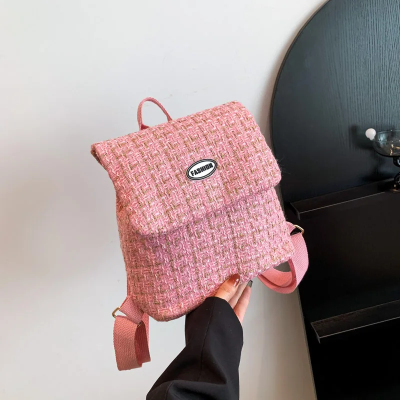 Woolen Trend Large-capacity Handbag New Temperament Fashion Simple Texture Female Backpack Designer Luxury Brand Shoulder Bag