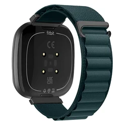 Breathable Nylon Loop Band - Soft, Durable, and Replaceable Wristband Bracelet - Fitbit Versa 3 (Rainforest green)