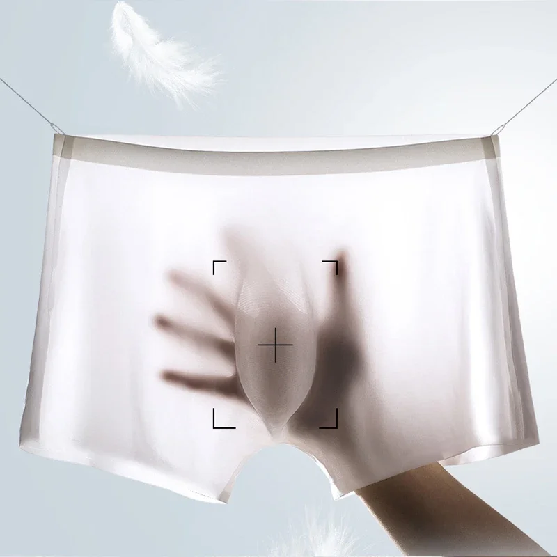 10 Pcs/Lot Men's Summer Ice Silk Boxers Briefs Seamless Underwear Lingerie Underpants Shorts Ultra-thin Breathable Sexy Panties 3