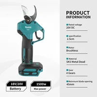 Makita 18V Cordless Electric Scissors for Trimming Branches and Leaves on Garden Fruit Trees, Rechargeable Branch Trimmer