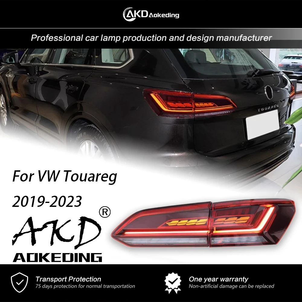 

AKD задний фонарь для VW Touareg, светодиодный задний фонарь 2019-2023 Touareg, задний фонарь DRL, динамический сигнал, Реверсивные автомобильные аксессуары, 2 шт.