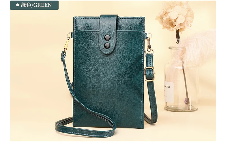 Women's Minimalist Messenger Bag Soft PU Leather Shoulder Wallet Ladies Crossbody Mobile Phone Purse Female Card Holder