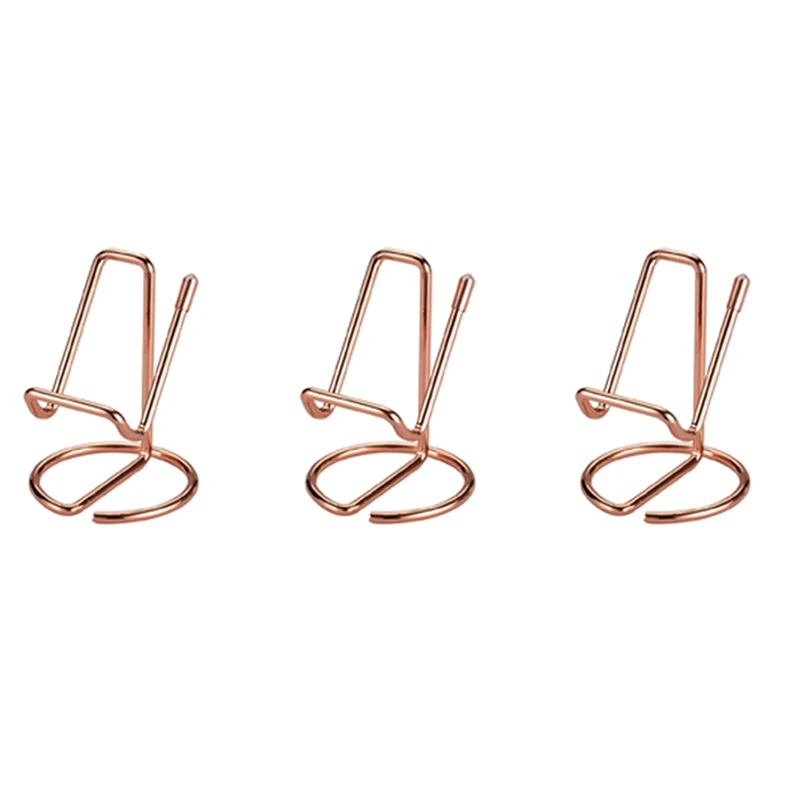 

3X Business Card Holder For Desk, Metal Business Card Display Holder Stand, Office Desktop Name Card Holder (Rose Gold)