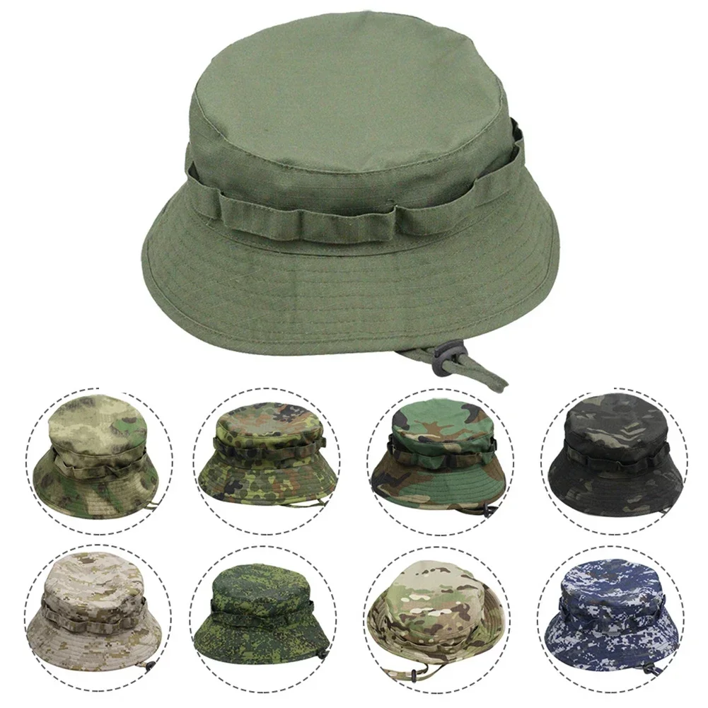 2024 New Camouflage Boonie Hats Summer Bucket Hat Men Women Outdoor Hunting Hiking Fishing Climbing Cap Fashion Flat Hats