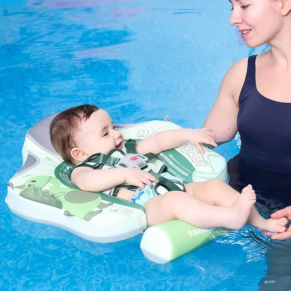Mambobaby Baby Swim Float Non-inflatable Baby Swimming Float Ring Waterproof Swim Trainer Pool Float with Sun Canopy for 3-24 6