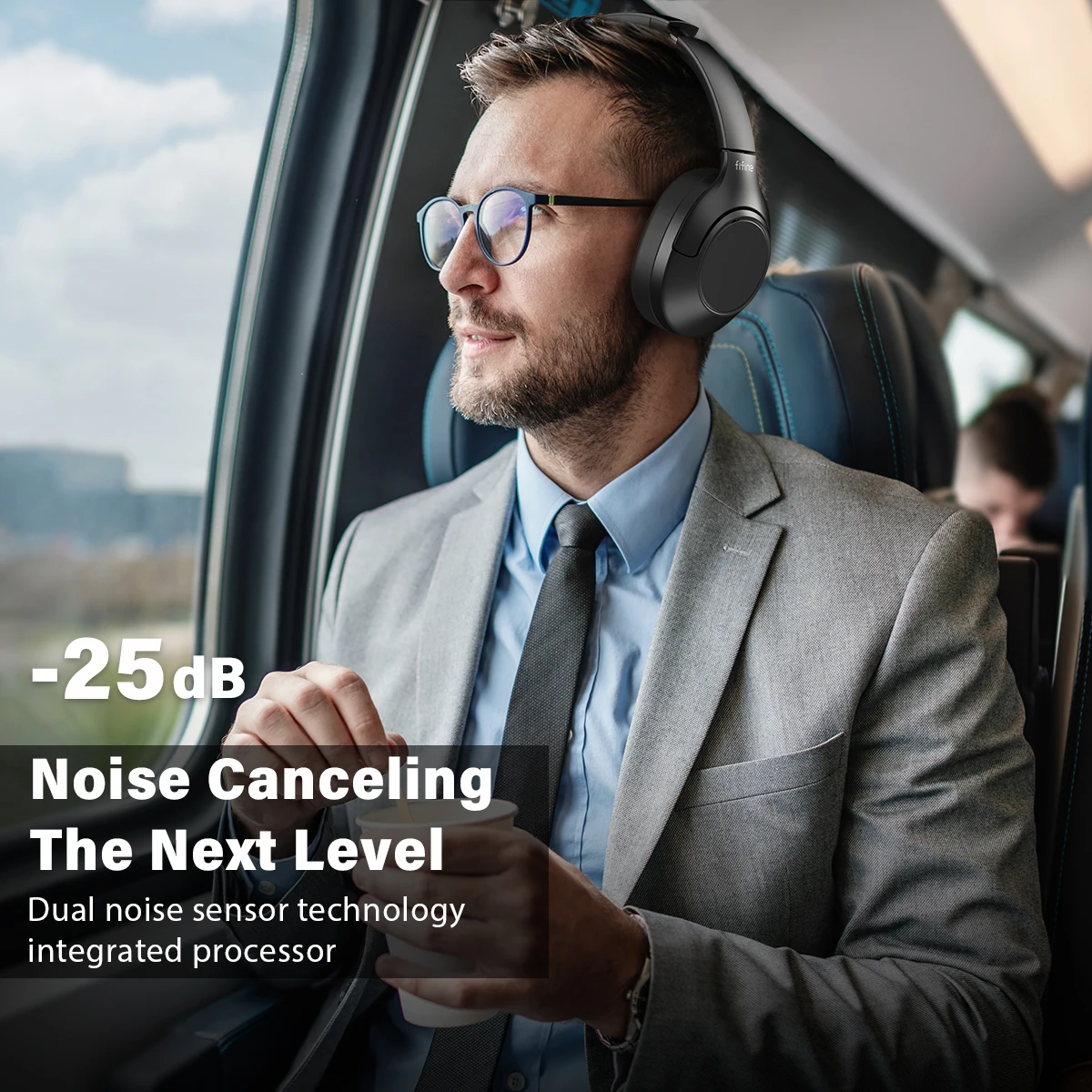 FIFINE Bluetooth wireless headset,Noise Canceling Headphones