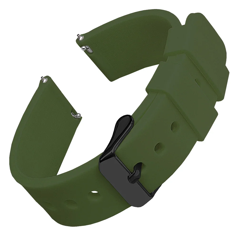 Durable Quick Release Silicone Sports Watchband with Polished Buckle