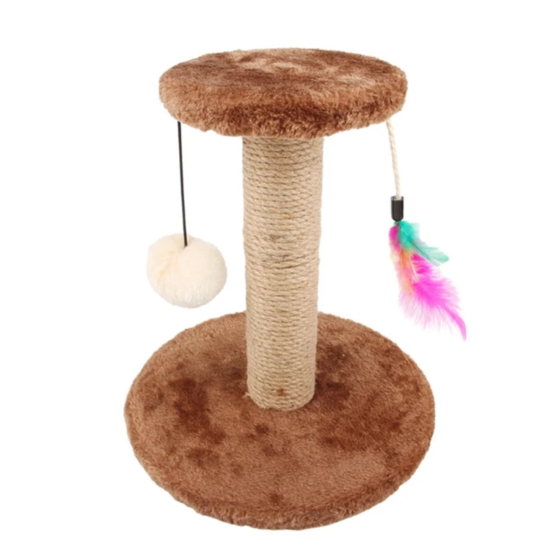 

Cats Scratching Post Climbing Tree Cat Scratcher with TeaserToy Scratch Post Cat Tree SisalHemp Furniture Protector
