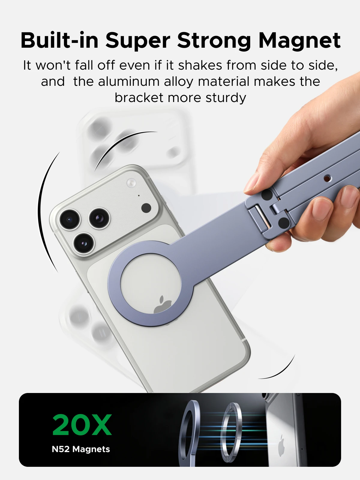 חצובת טלפון מגנטית של UGREEN ל-Magsafe 360 °   מעמד טלפון מסתובב לנסיעות עבור אייפון 17 16 פרו סמסונג S26 שיאומי