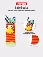 Hochet de poignet pour bébé de 0 à 12 mois, chaussettes, jouets pour fille et garçon, développement éducatif précoce, cadeaux sensoriels mignons pour tout-petits, 4 pièces/ensemble 4