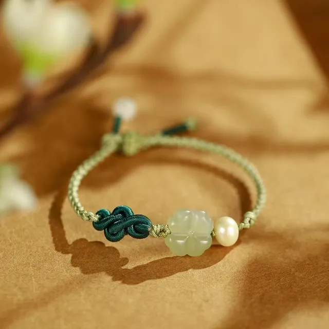 Hotan Jade Four leaf Grass Bracelet A Symbolic Fashion Statement