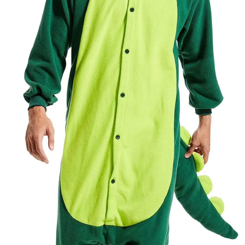 Dino Onesie Pajamas Adults Men One-Piece Hooded Sleepwears Halloween Christmas Cosplay Costumes Jumpsuit Pyjamas