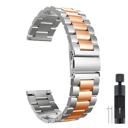 Stainless Steel Metal Watch Band - Premium 22mm Strap - Xiaomi Watch s1 (Silver rose gold)