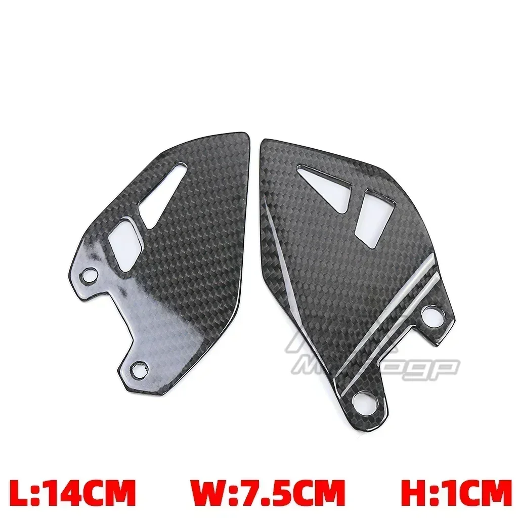 ZH2 For KAWASAKI Z H2 Real Carbon Fiber Heel Guards Rearset Protector Motorcycle Accessories Rear Footrest Wing Plate motorcycle accessories