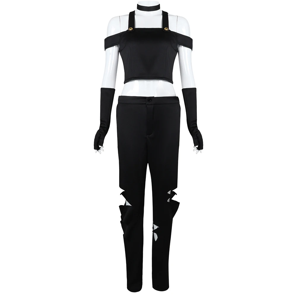 

Vaggie Cosplay Costume Top Trousers Hazbin Anime Hotel Uniform Accessories Woman Girl Halloween Christmas Carnival Full Set