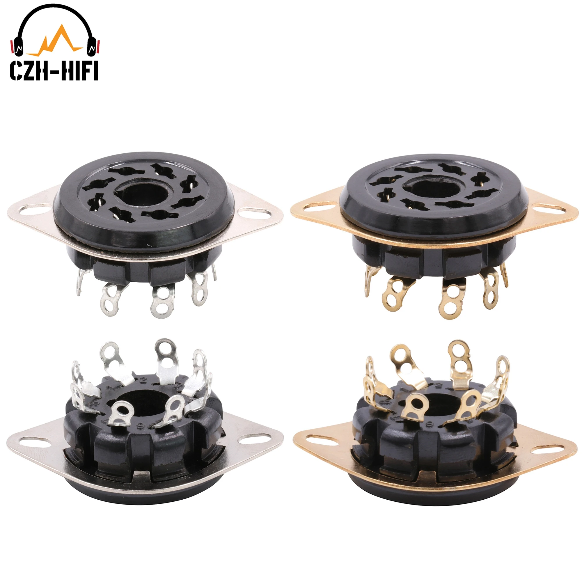 8 Zoccoli Per Valvole Ottali 8 Pin In Bachelite, Compatibili EL34 6L6 6V6 KT88 5U4G, USSR