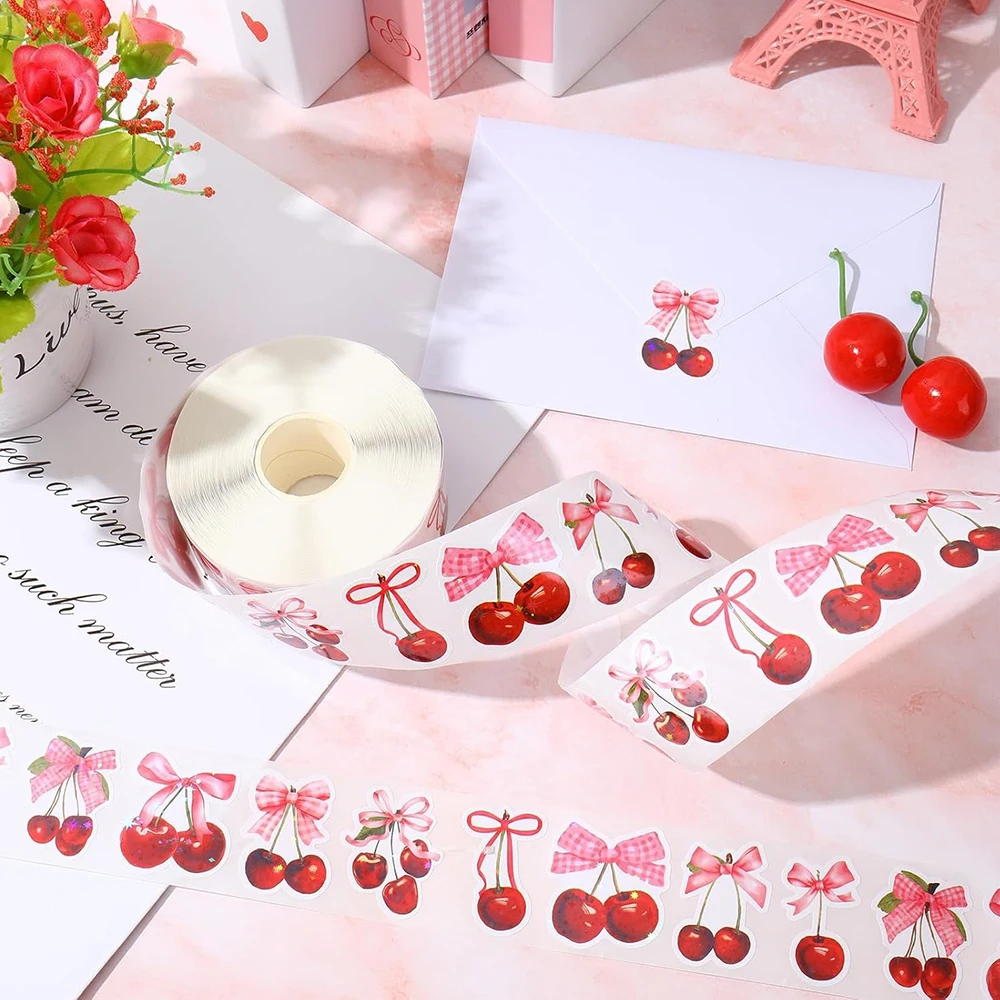 과일 모양 씰링 스티커 체리 보우 스티커 노트북 Scrapbooking 저널링 장식 스티커 선물 씰링 스티커