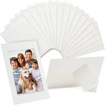 Cornici per Foto - Confezione da 50 Cornici Bianche 4x6 con Supporto a Cavalletto da Tavolo - Cornici in Carta per Artigianato e Decorazioni Fai-da-Te